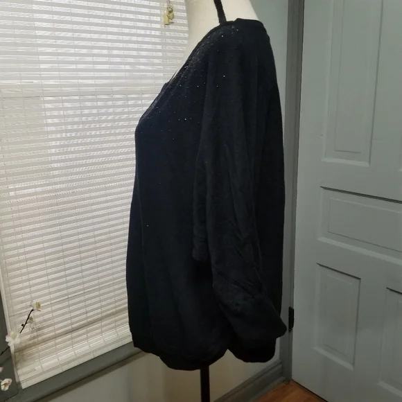 Lane Bryant Rhinestone 3/4 Dolman Sleeve Ruched Sides Blousen Sweater - Picture 5 of 6